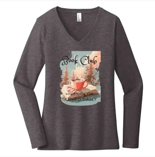 Book Club - Hot Cocoa Served Daily Women's Long Sleeve